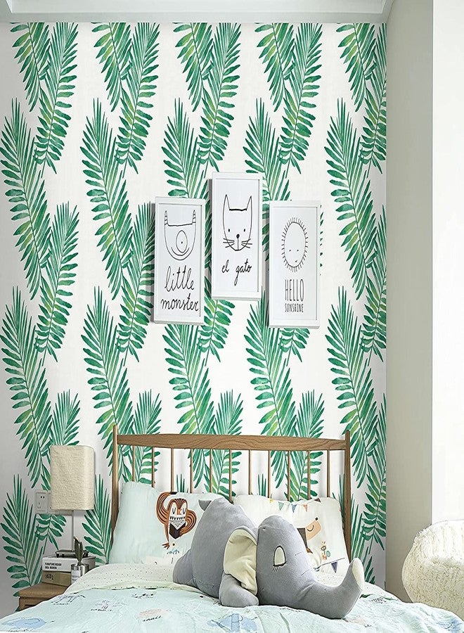 Elton DIY Wall Paper/Wall Sticker Self Adhesive Nature Green And Pastel Combination Elegant Living Room Bed Room Decoration Furniture Make Over Interior Exterior Easily Removable Havana Palm(45x300cm) - Image 2